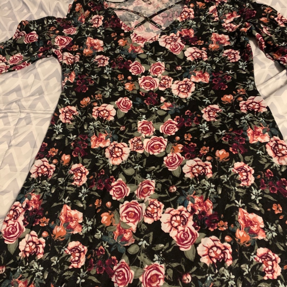 Pink floral dress
